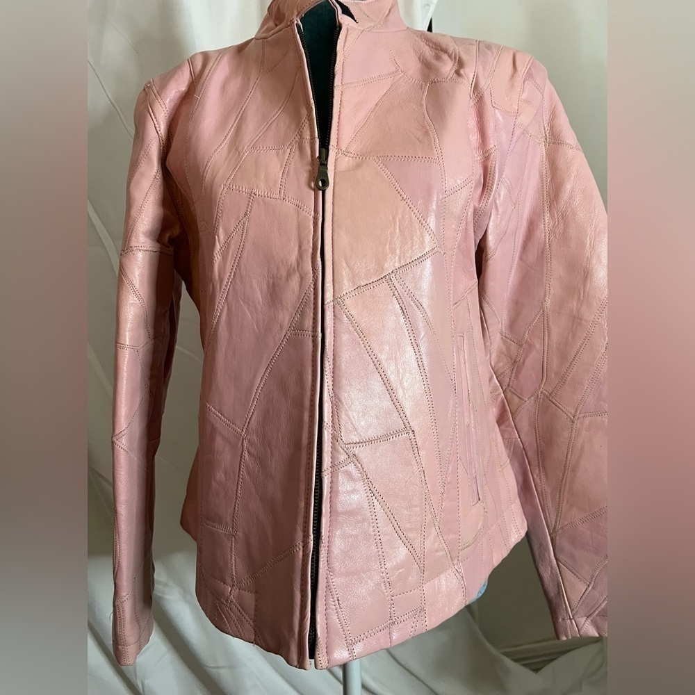 The Leather Company Pink Patch Jacket